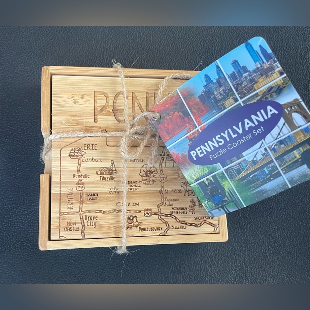 Totally Bamboo Pennsylvania State Puzzle Coaster - Thumbnail 2